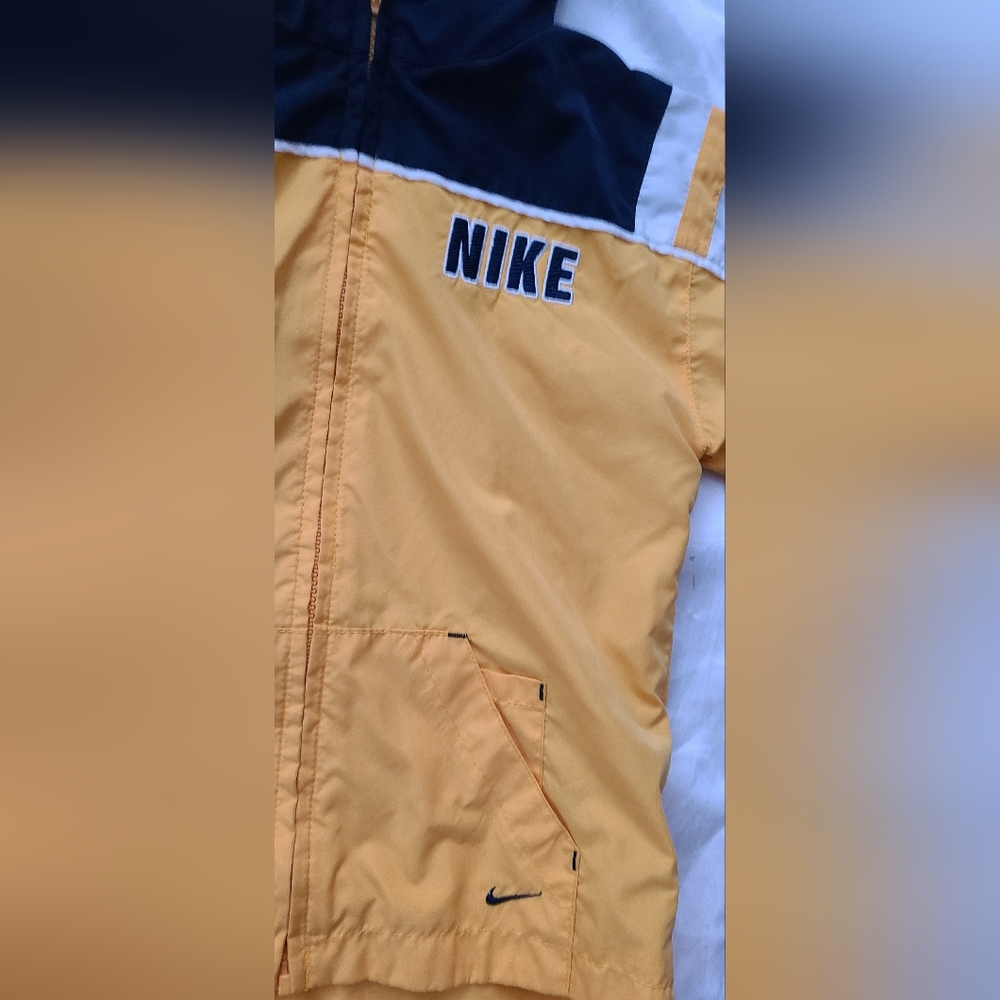 Nike jacket 4T‎ midnight navy yellow white swoosh hooded windbreaker - Picture 7 of 11